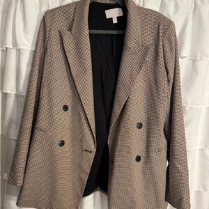 Chelsea28 Houndstooth Blazer in Black and Brown